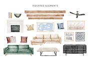 Watercolor Interior Creator, a Decorative Illustration by Kotulska (Thumbnail 8 of 18)