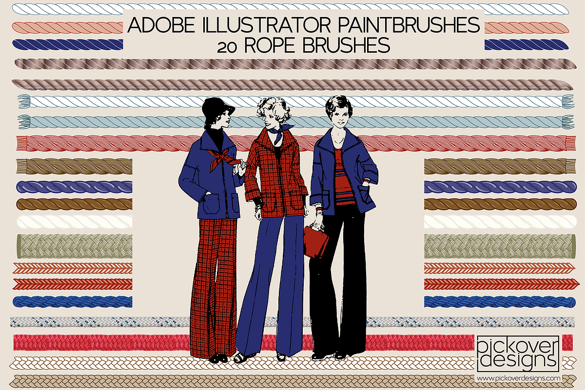 20 ROPE BRUSHES FOR ILLUSTRATOR