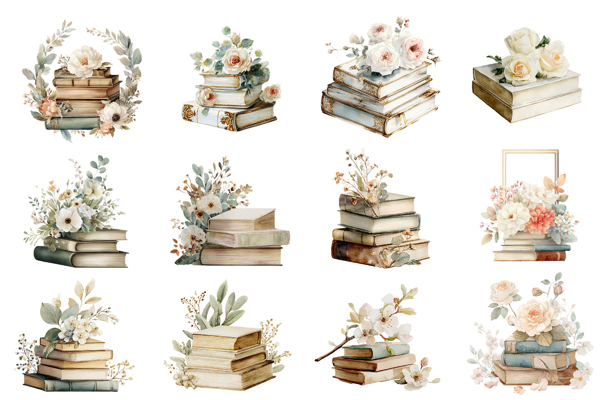 Watercolor White Books and Frames, a Seasonal Illustration by Designworld (Photo 2 of 8)
