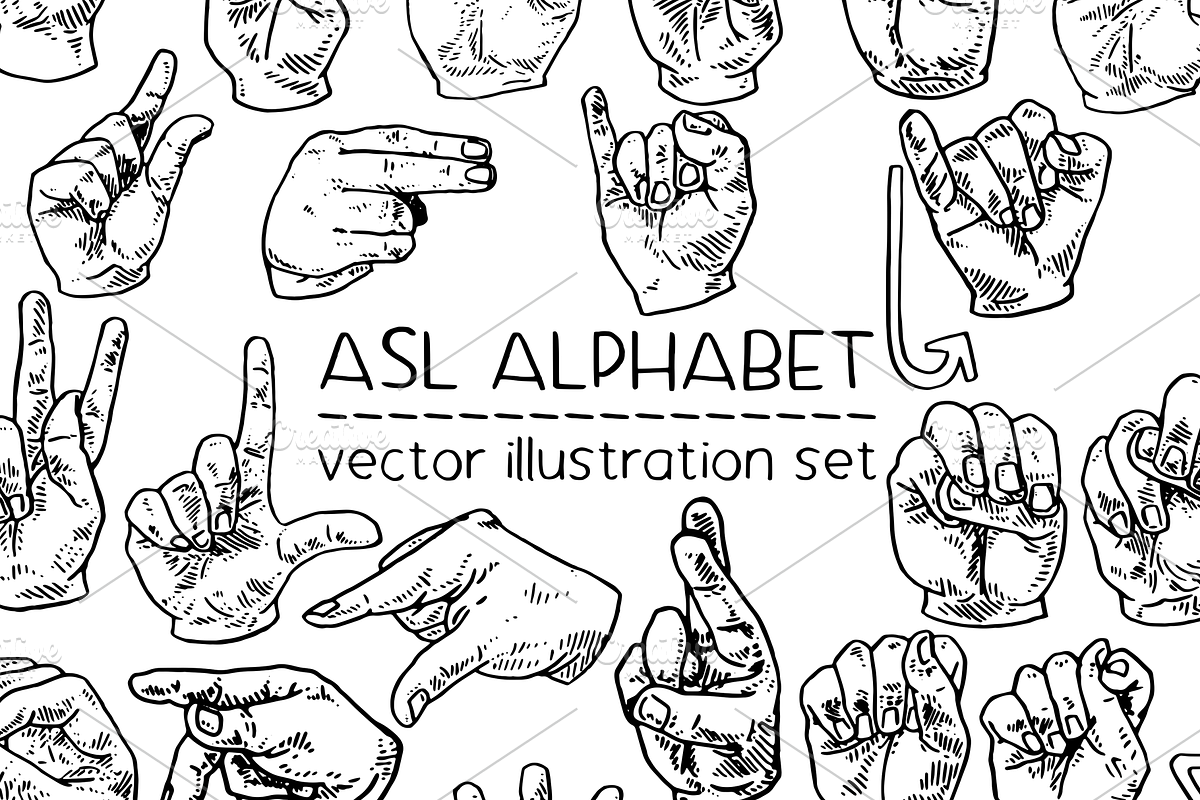 American Sign Language Alphabet, an Education Illustration by Renée from Studio neetje (Photo 1 of 4)