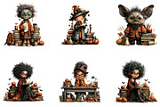 Halloween Teacher Clipart Bundle, a Seasonal Illustration by CreationArt (Thumbnail 5 of 7)