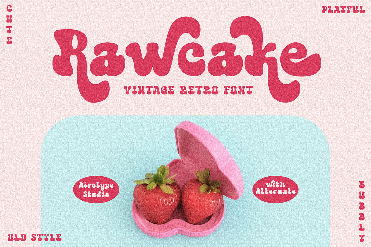 Rawcake - Vintage Retro Font, a Serif Font by Airotype (Photo 1 of 15)