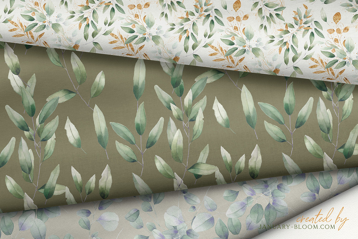 watercolour luxury foliage gold leaf, a Texture Illustration by January Bloom (Photo 11 of 14)