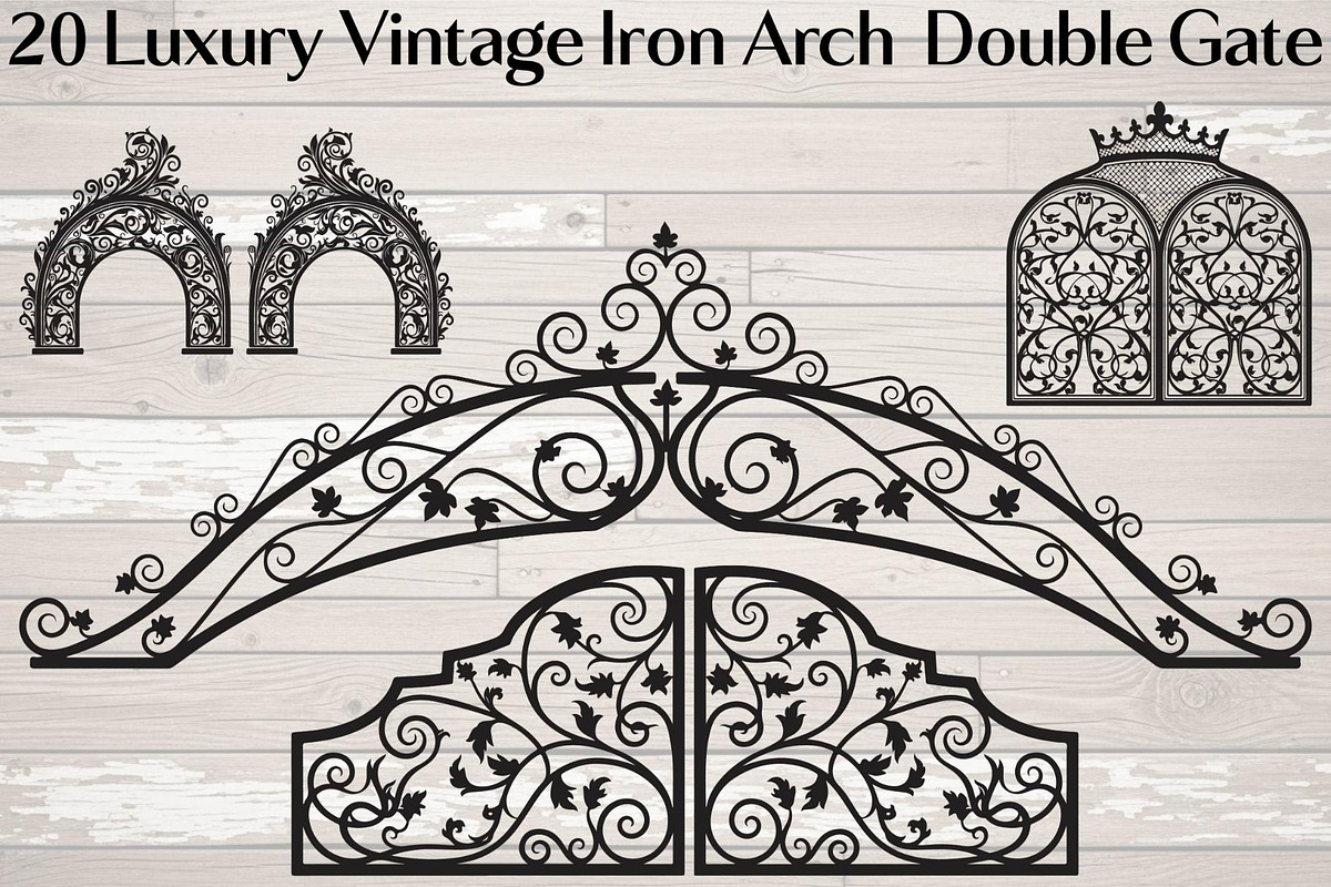Luxury Vintage Iron Arch Double Gate, an Object Graphic by Creativeshirt (Photo 1 of 12)