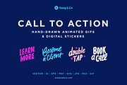 Hand-drawn Call to Action Stickers, a Templates & Theme by sungandco (Thumbnail 1 of 6)