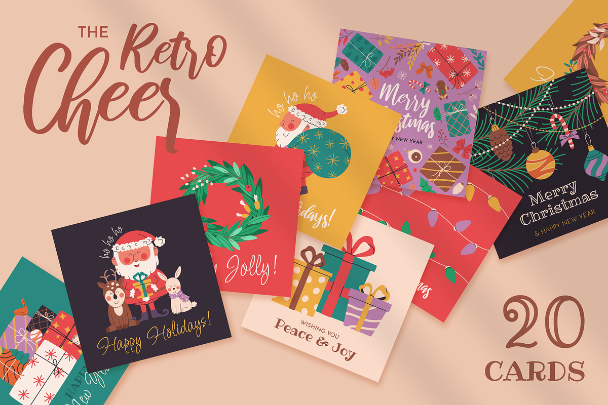 Retro Cheer: 40 Christmas Wall Art, a Seasonal Illustration by IuliiaSavko (Photo 5 of 11)