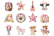 Watercolor Cowgirl Clipart, a Seasonal Illustration by Design Market (Thumbnail 2 of 5)