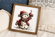 Festive Snowman Winter Clipart, an Illustration by Libby Wishes (Thumbnail 4 of 8)