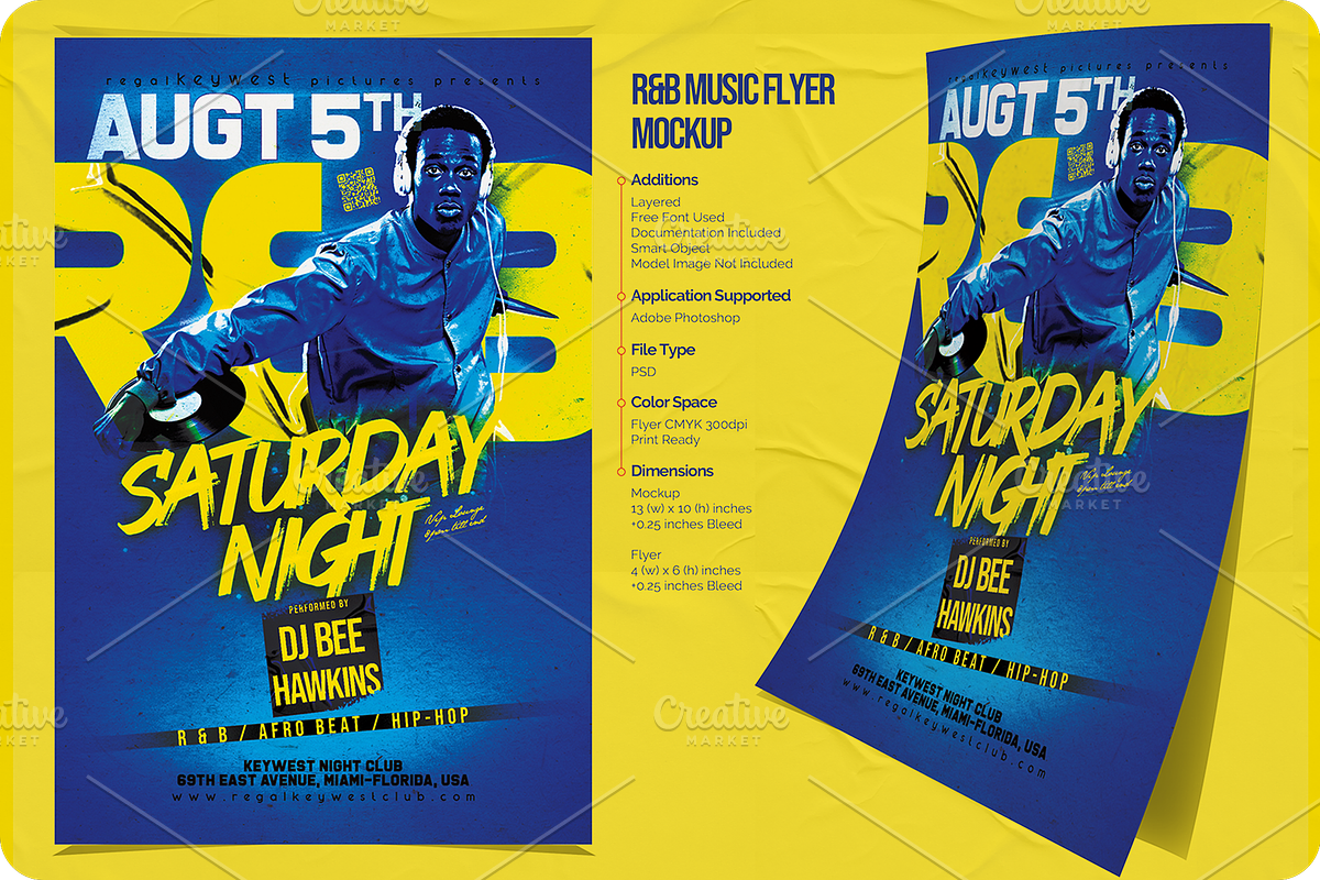 R&B Music Flyer Mockup, a Flyer Template by regalDRAW (Photo 1 of 2)