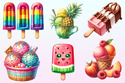 Summer Ice Cream Clipart, a Graphic by CitraGraphics (Thumbnail 3 of 4)