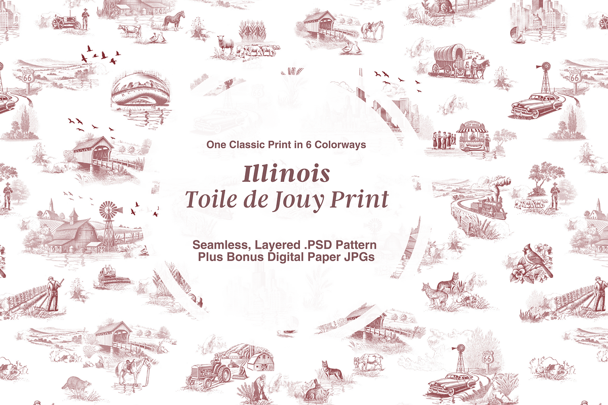 Illinois Seamless Pattern Set, a Pattern Graphic by Hughes Studio (Photo 1 of 7)