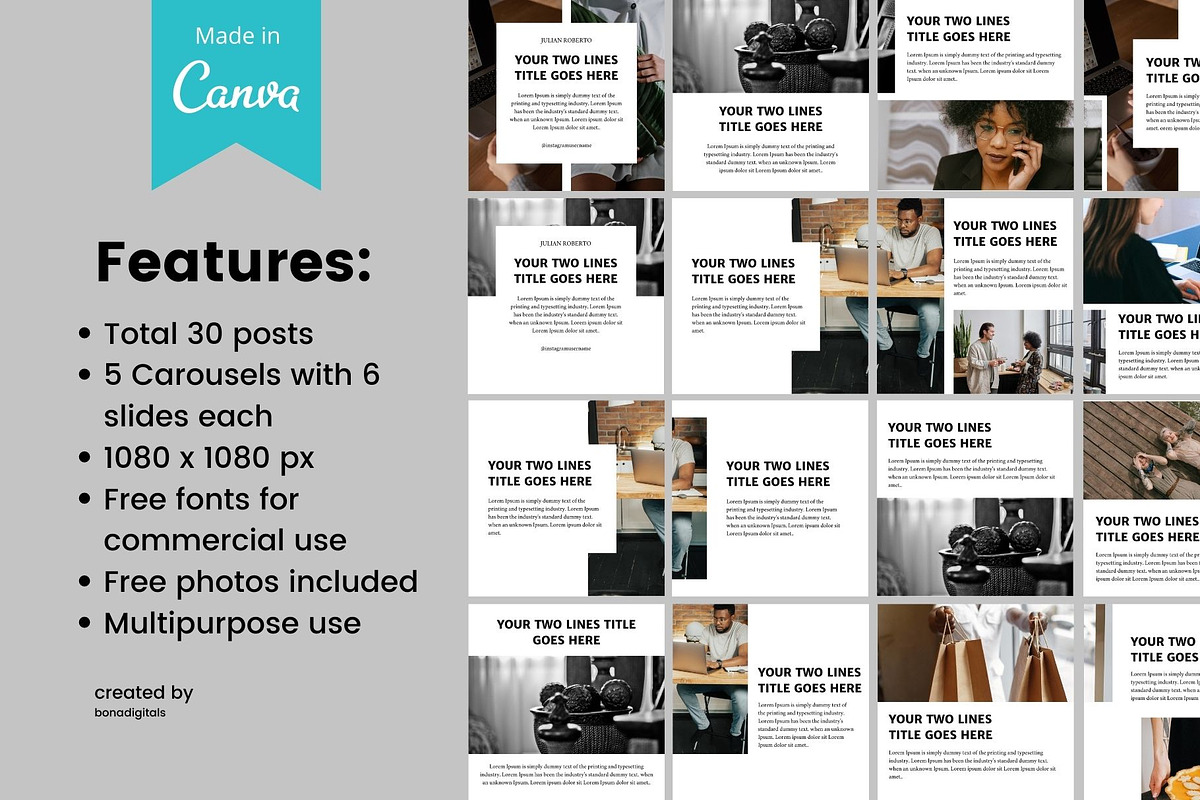 Instagram Carousel Vol. 6 | CANVA, a Social Media Template by bonadigitals (Photo 2 of 7)