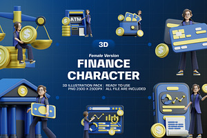 Finance Character 3D Female Version