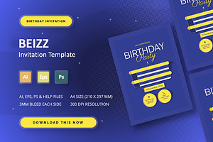Beizz - Birthday Invitation, an Invitation Template by StreaksideStd