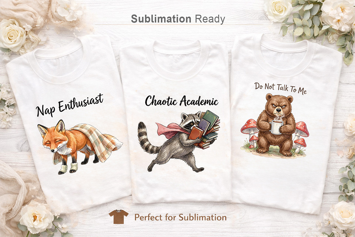 Grumpy Woodland Hygge Sublimation, a Decorative Illustration by Artnoy (Photo 5 of 18)
