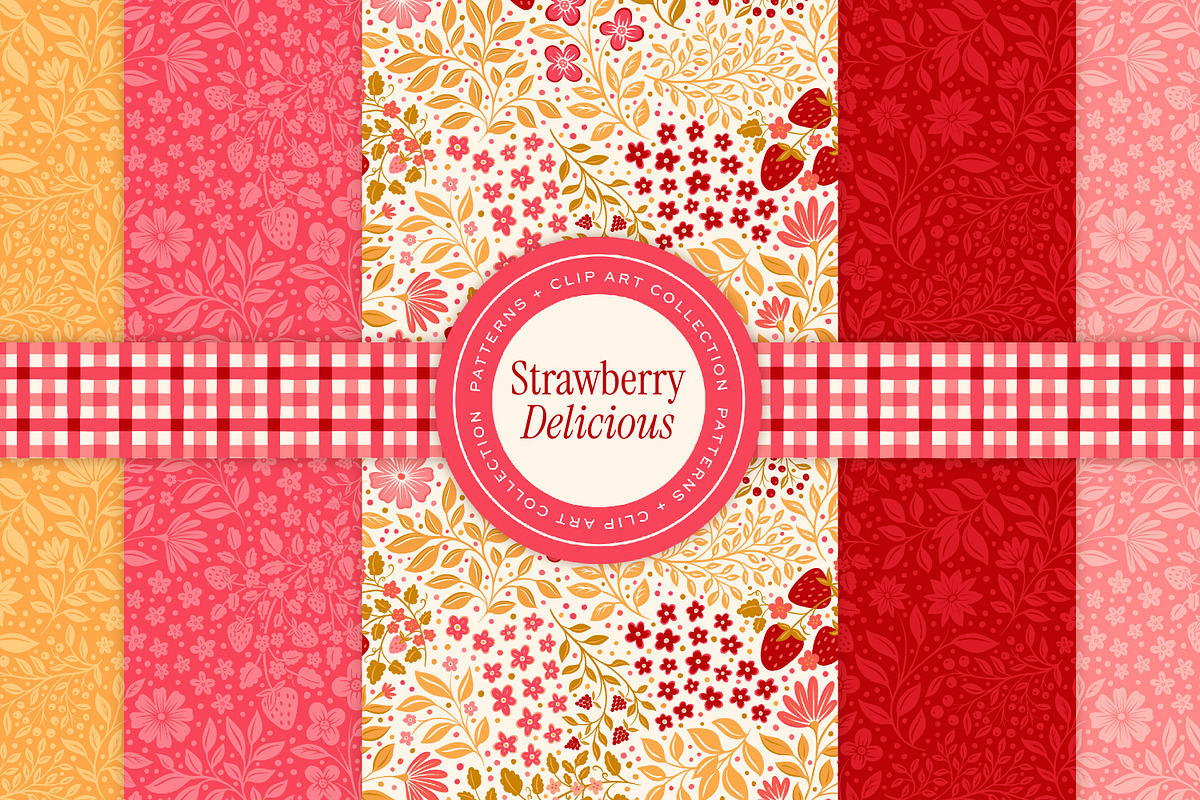 Strawberry Patterns & Clip Art, a Pattern Graphic by Eclectic Anthology (Photo 9 of 12)