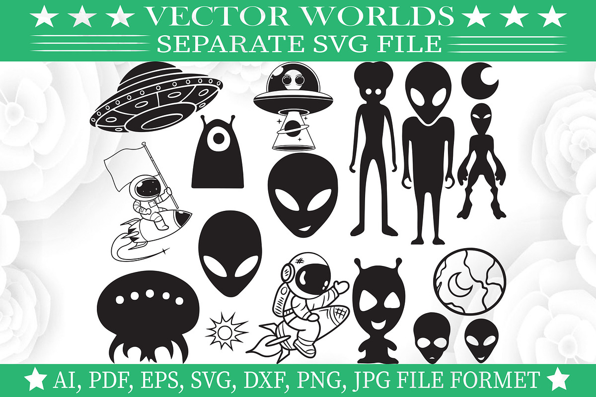 Space Creature Riding Spaceship Svg, an Object Graphic by VectorWorlds (Photo 1 of 3)