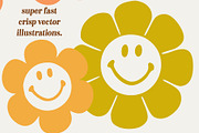 Retro Flowers Illustration Font, a Symbol Font by Dear Darling Design (Thumbnail 10 of 13)