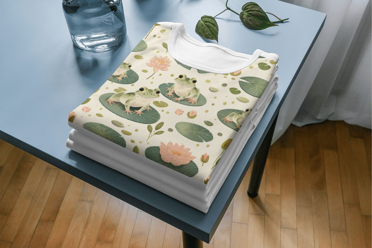 8 Frog Seamless Patterns, a Pattern Graphic by Inknfolly (Photo 4 of 6)