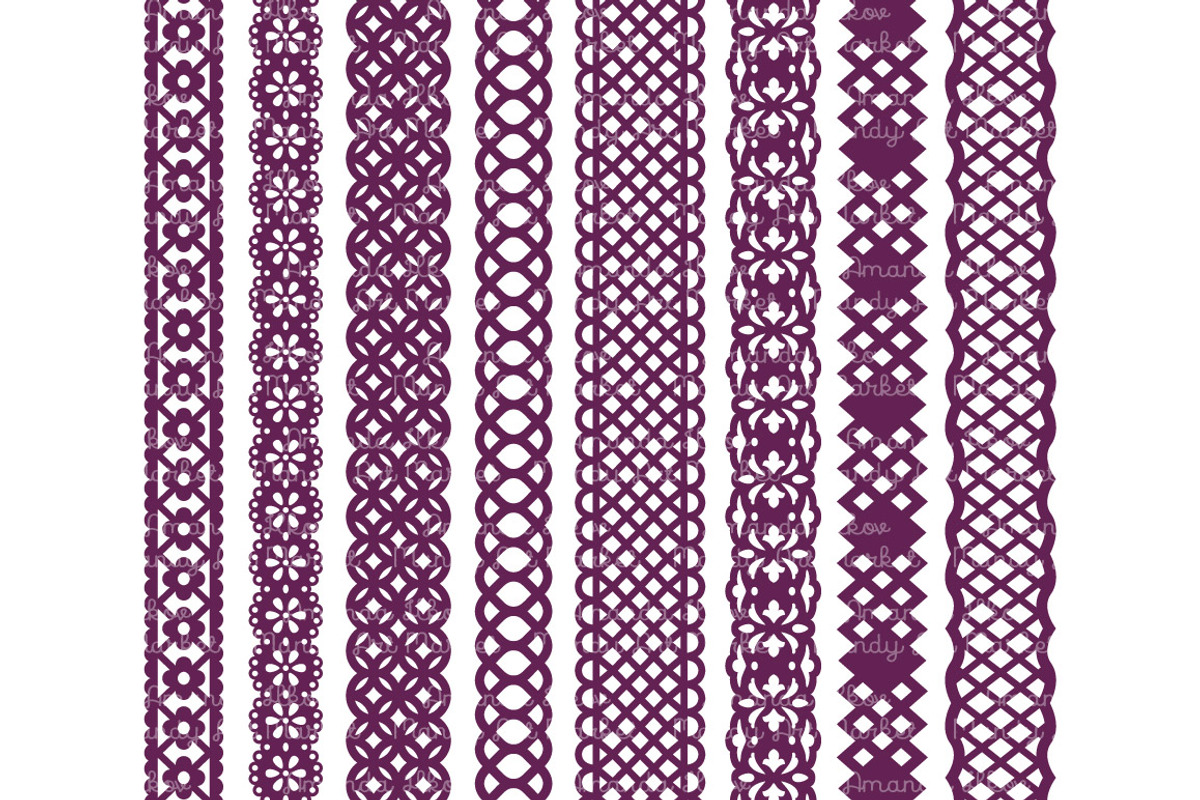 Plum Lace Clipart Borders, an Illustration by Amanda Ilkov (Photo 3 of 5)
