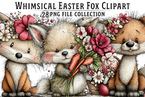 Whimsical Easter Fox Clipart, an Illustration by Dream Creation