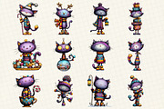 Whimsical Christmas Cat Clipart, an Illustration by DreamCafeArt (Thumbnail 2 of 6)