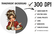 Whimsical Easter Coffee Girl Clipart, an Illustration by Craft Nest (Thumbnail 3 of 12)