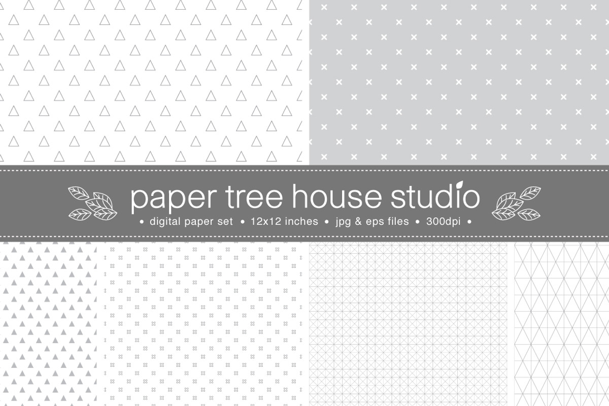 24 Minimal Graphite Gray Patterns preview 2