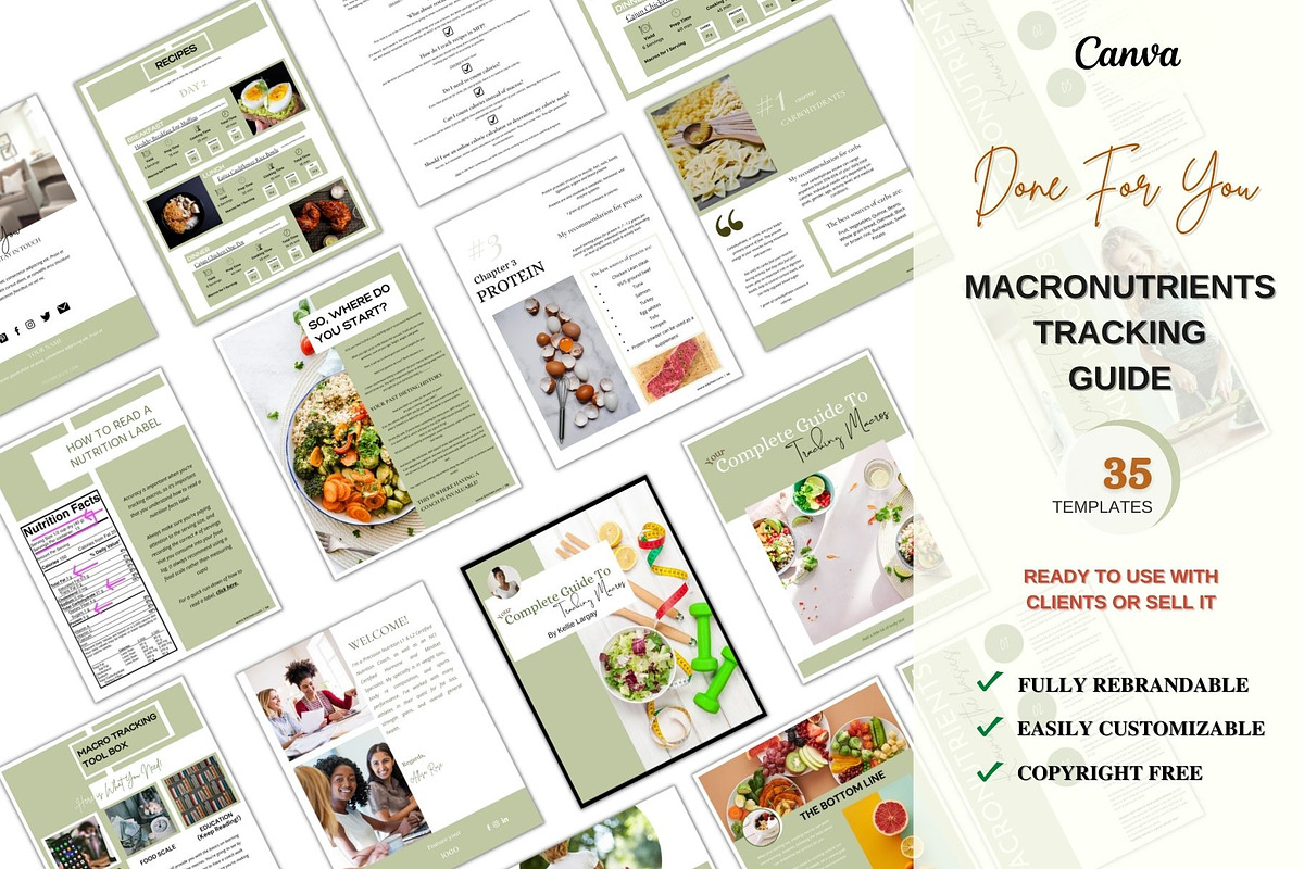 Macronutrients tracking Guide, Ebook, a Books & Magazine Mockup by Millennials Marketing (Photo 1 of 9)