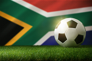 Soccer Ball with South Africa Flag Background, a Sports & Recreation Photo by Davizro's Market