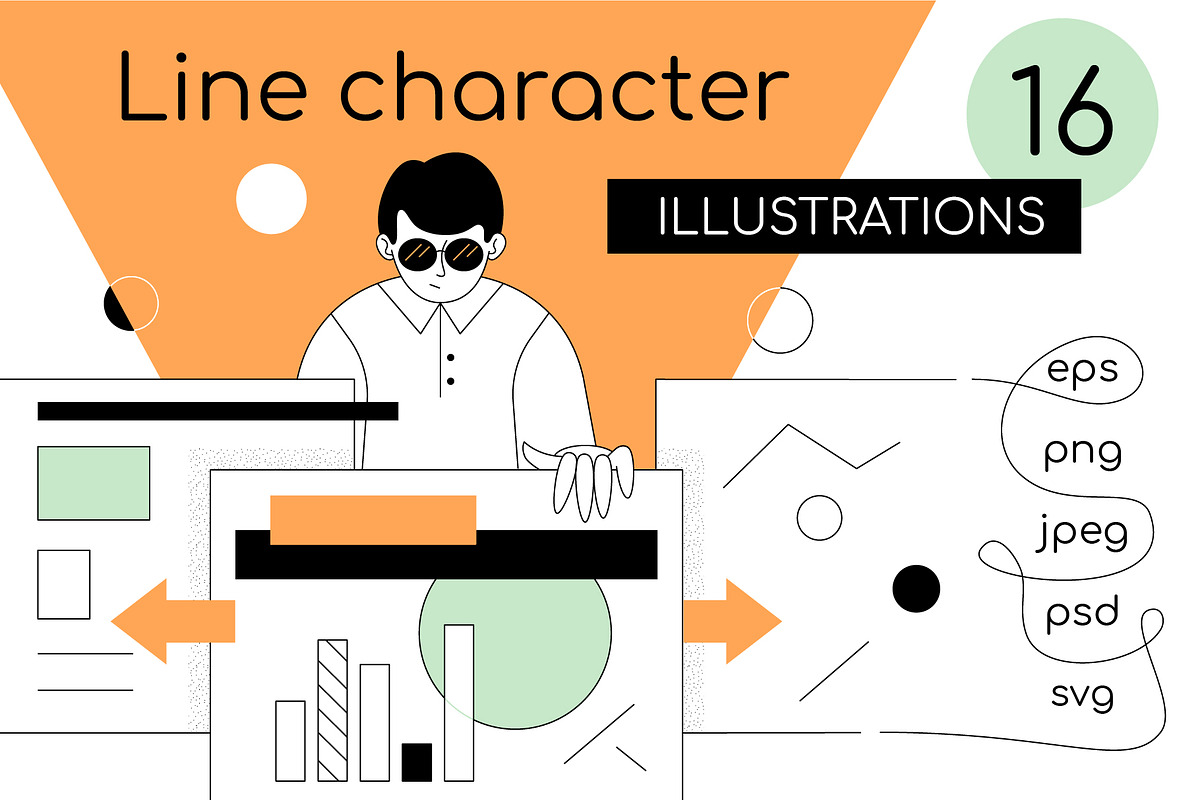 Line Character - Illustrations, a Templates & Theme by Boyko Pictures (Photo 1 of 13)