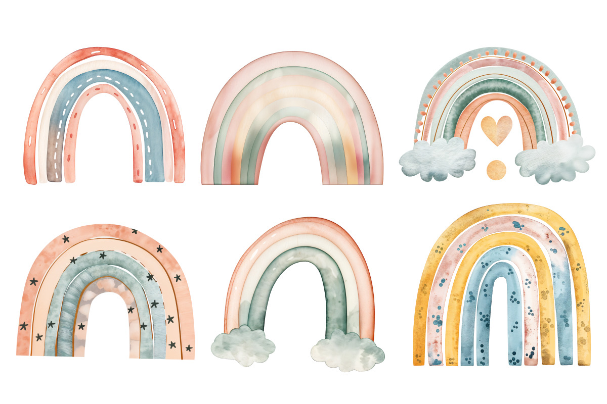 Watercolor Boho Unicorn & Rainbow, an Animal Illustration by Whimsy Brush Studio (Photo 4 of 9)