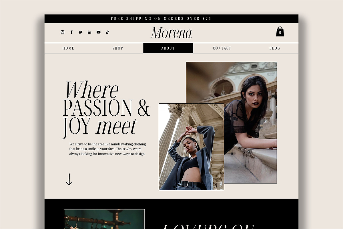 Wix Website Template ECommerce Shop, a Wix Template by Peaches Design (Photo 4 of 7)