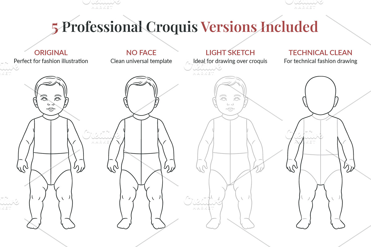 Baby Fashion Croquis Bundle, a Person Illustration by Shorena Fashion Draws (Photo 8 of 11)