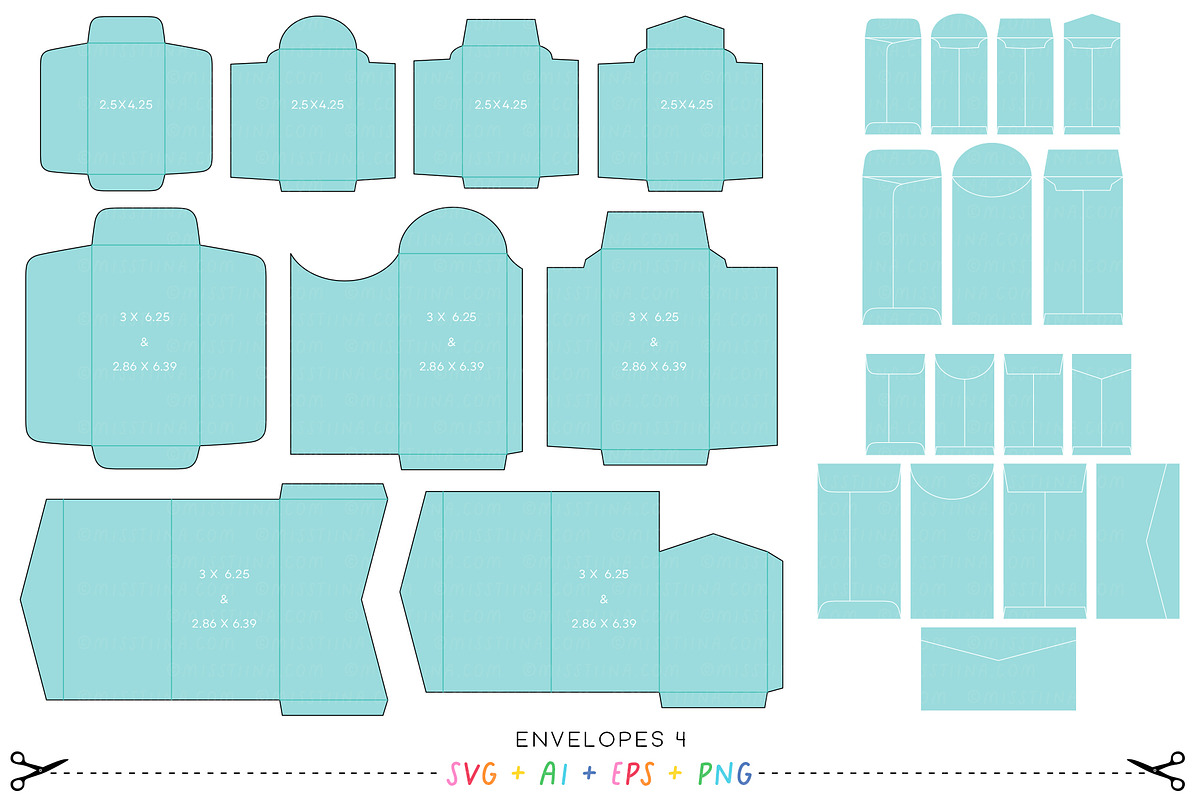 Envelopes Bundle SVG Cutting Files, an Invitation Template by Miss Tiina (Photo 5 of 11)