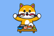 Cute Shiba Inu Dog Sushi Salmon, a Food Illustration by Artstorystudio (Thumbnail 3 of 6)