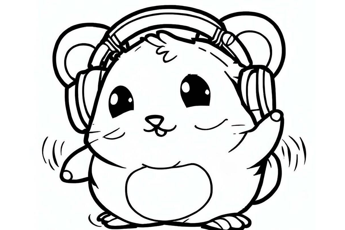 Cute Hamster Coloring Pages for Kids, an Animal Illustration by Sourcedigi (Photo 3 of 3)