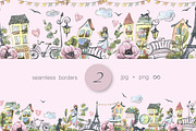 Paris romantic watercolor clipart, a Decorative Illustration by NATASHA CHU (Thumbnail 13 of 17)