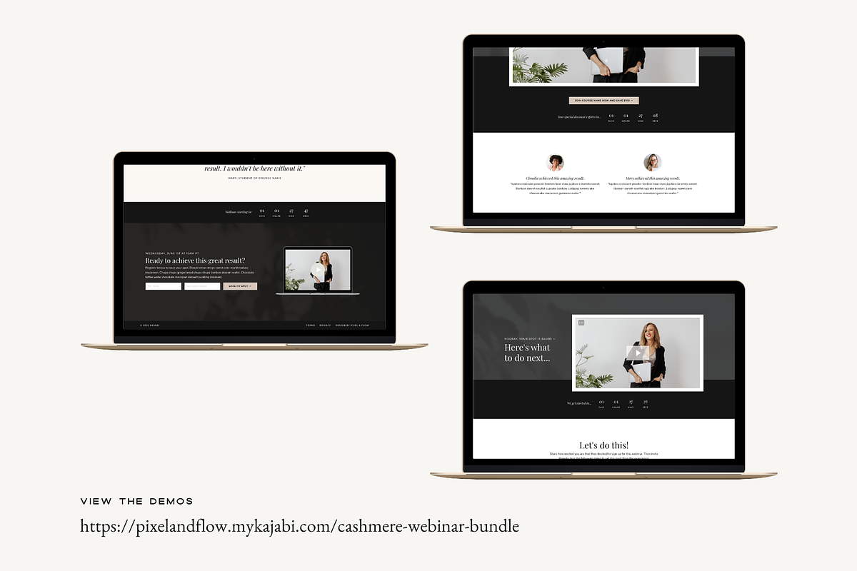 Kajabi Template Webinar Bundle, a Landing Page Template by Pixel & Flow (Photo 4 of 10)