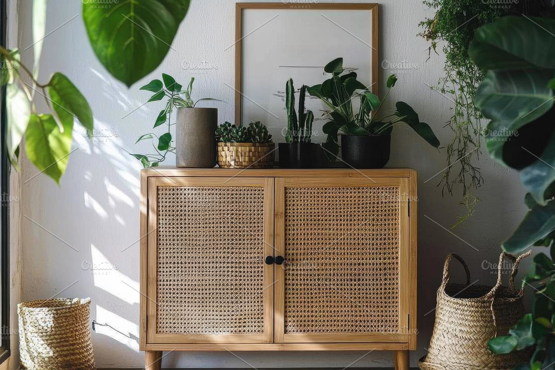 Natural light illuminates a stylish, a Photo by Tanuart