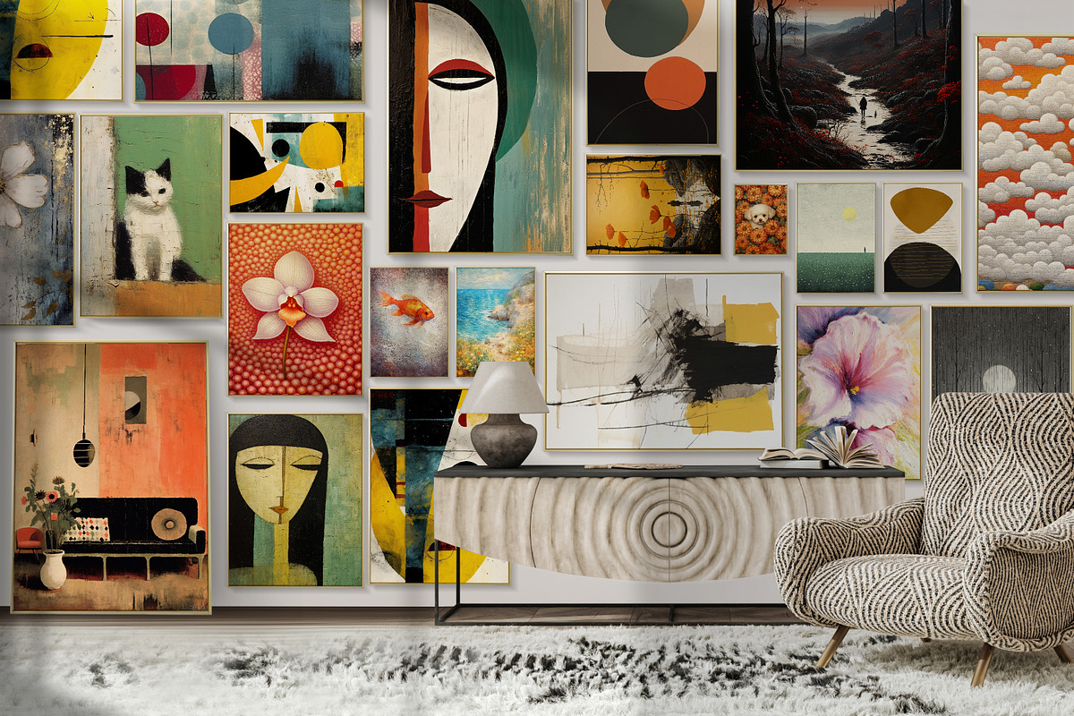 Various styles of abstract paintings, a Pattern Graphic by Muzi pear studio (Photo 1 of 12)