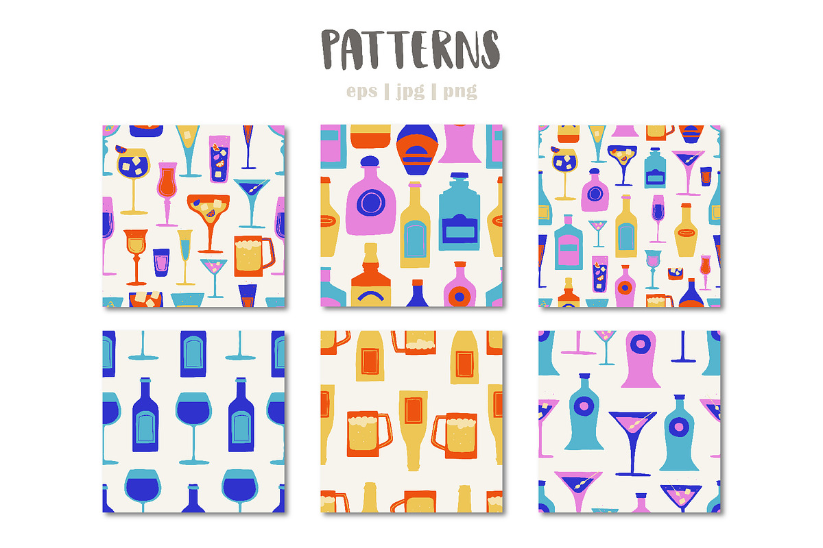 Bar drinks and bottles, a Food Illustration by lexminci (Photo 10 of 17)