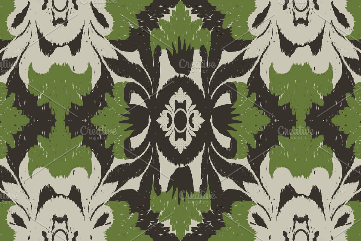 Abstract Floral Ikat Pattern, a Pattern Graphic by PPEthnicDecorPattern (Photo 1 of 5)