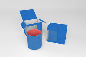 Mug Box Mockup, a Cups & Container Mockup by Qaleb Studio