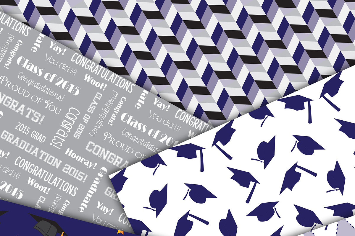 Graduation Digital Paper Pack, a Background Graphic by Foxy Digital Paper (Photo 2 of 2)