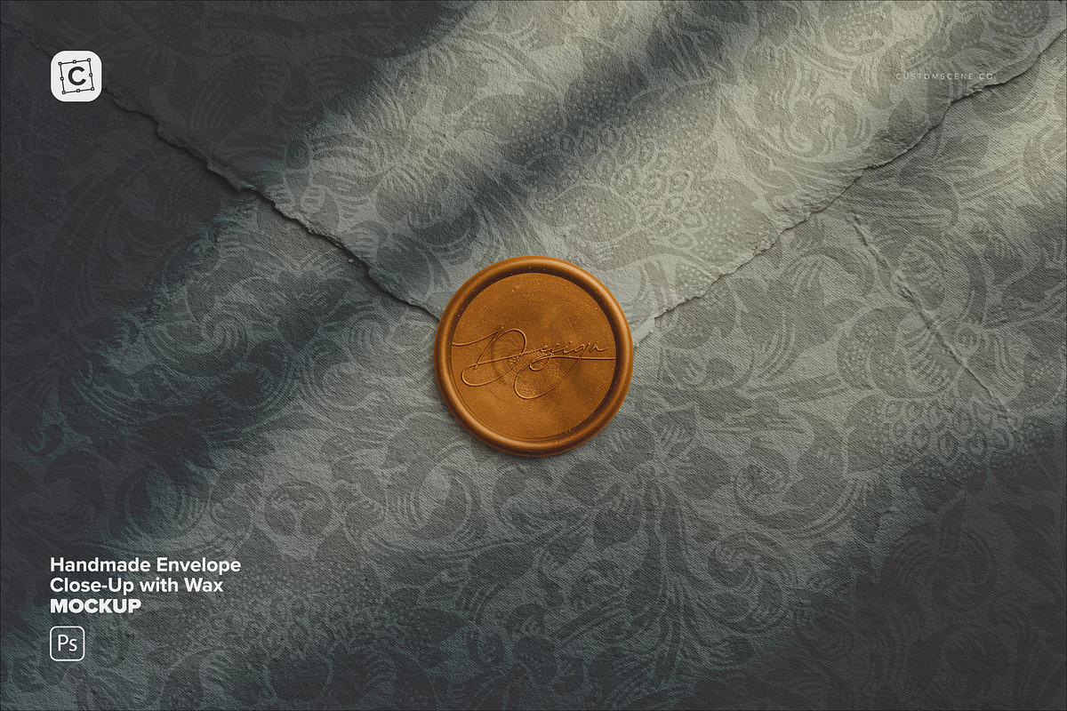 Handmade Envelope Close-Up with Wax, a Product Mockup by Custom Scene (Photo 1 of 10)