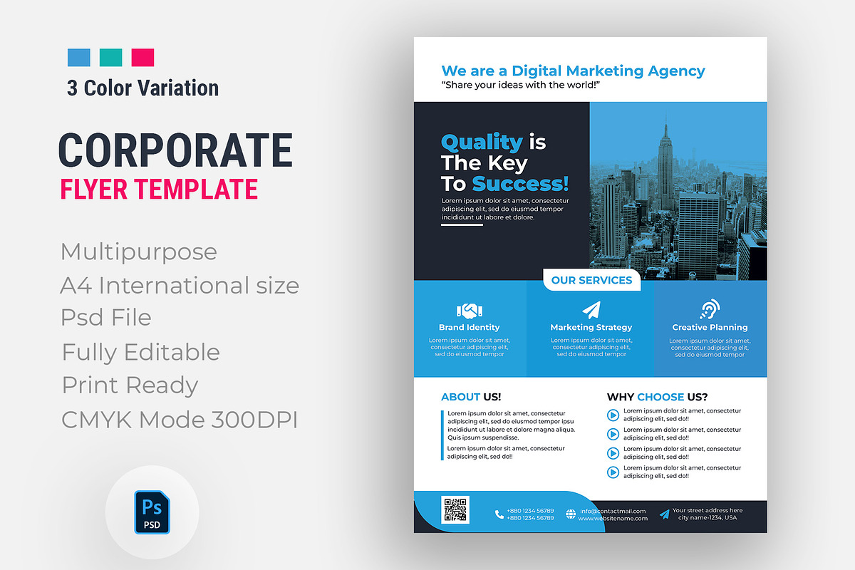 Corporate Flyer Template Design, a Flyer Template by famush (Photo 1 of 5)