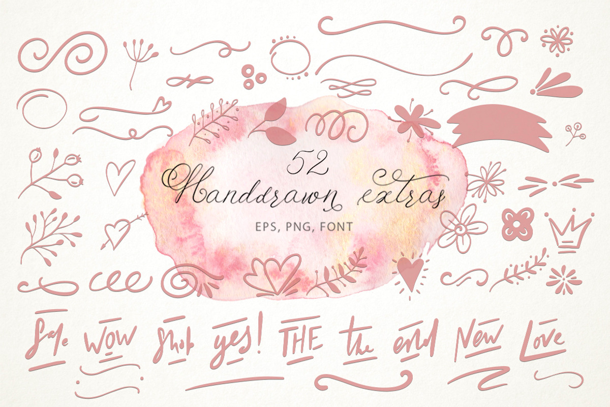 Schönheit font & watercolors., a Script Font by Red Ink (Photo 10 of 10)