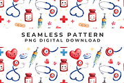 Nurse Sealess pattern, a Healthcare Illustration by Anca Digital Vibe (Thumbnail 1 of 5)