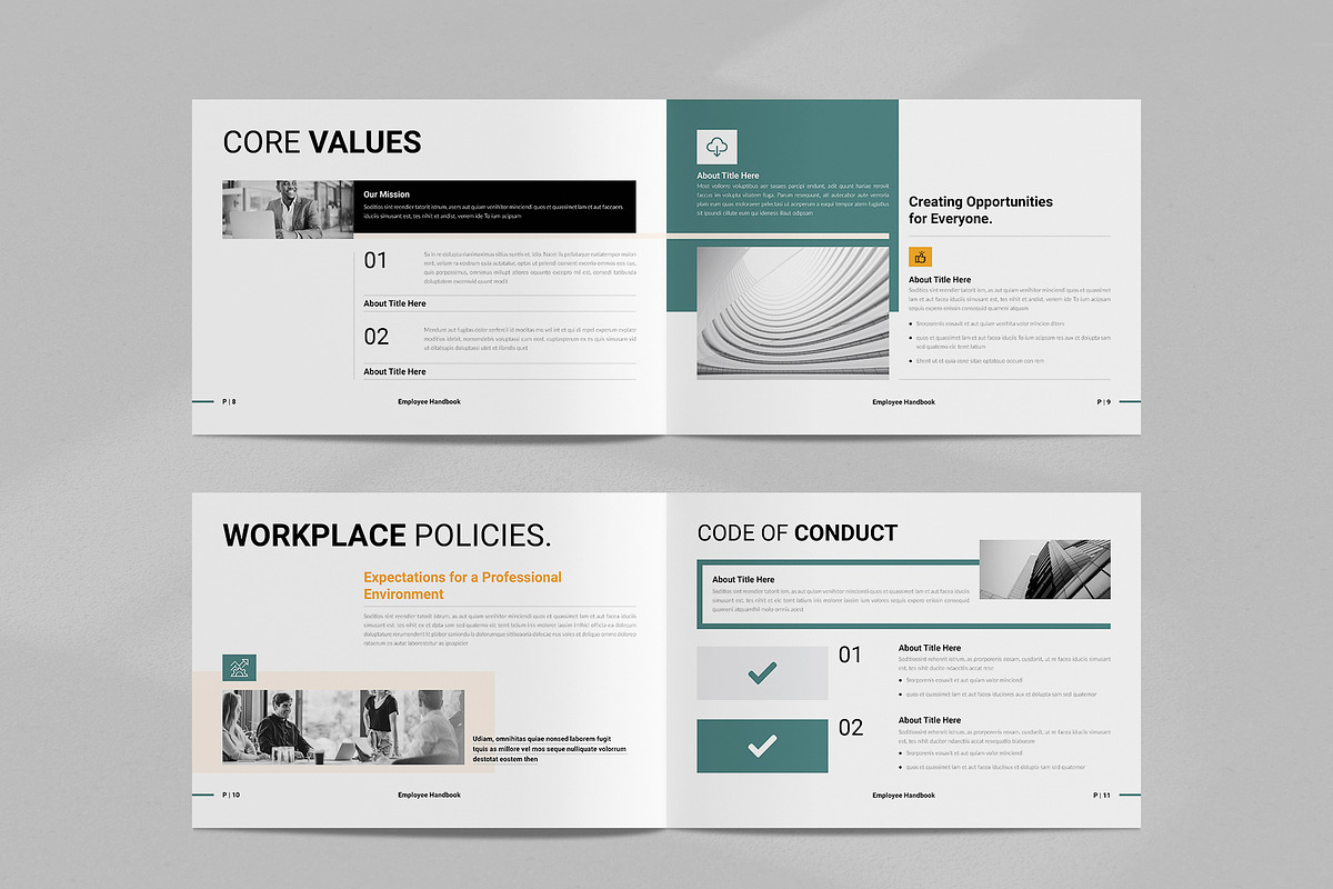 Employee Handbook Template Landscape, a Brochure Template by NorthPeak (Photo 5 of 11)